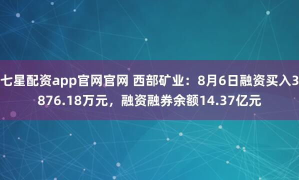 七星配资app官网官网 西部矿业：8月6日融资买入3876.18万元，融资融券余额14.37亿元